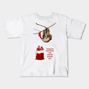 Santa Sloth Schleps Sacks Kids T-Shirt